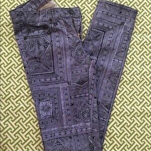 Tory Burch Skinny Jean Boho Print Sz 0 pants